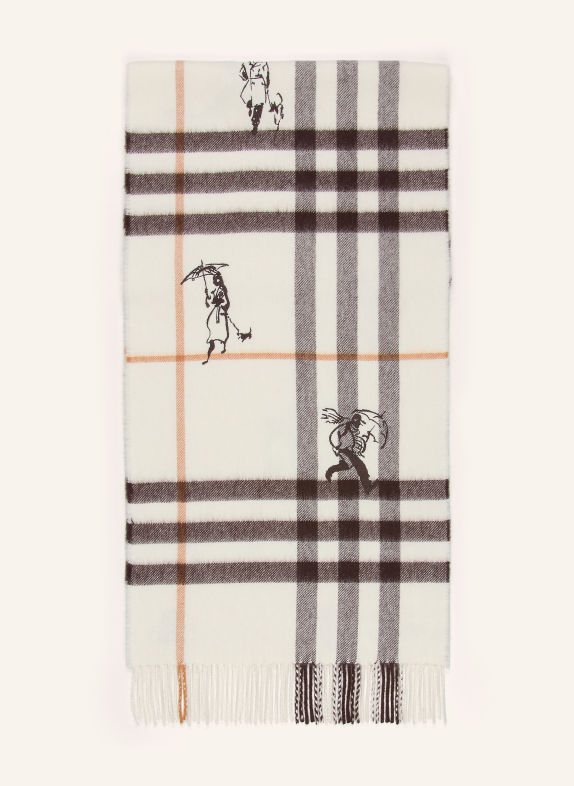 BURBERRY Cashmere Scarf ECRU / LIGHT BROWN / DARK BROWN