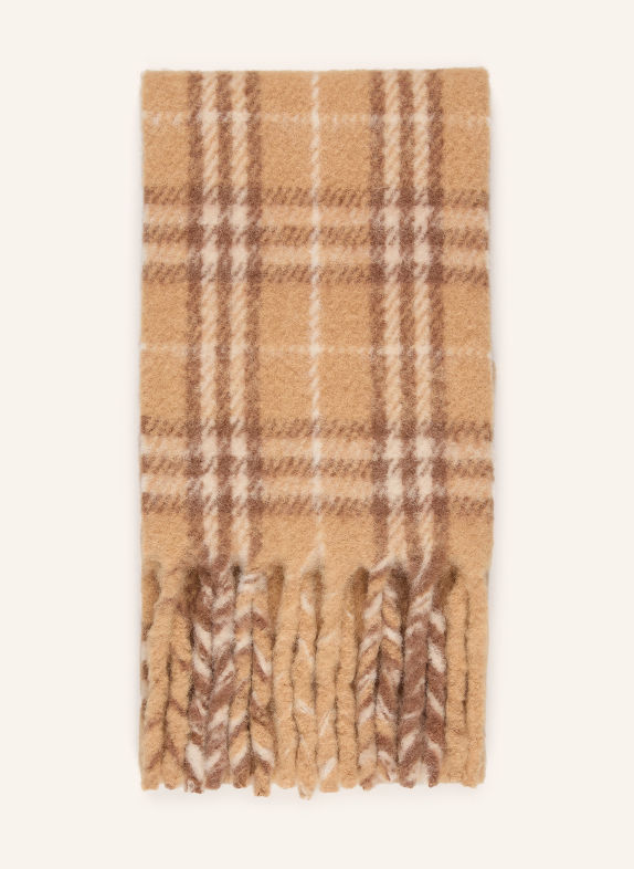 BURBERRY Tørklæde med alpaka LYSEBRUN / MØRKEBRUN / CREME