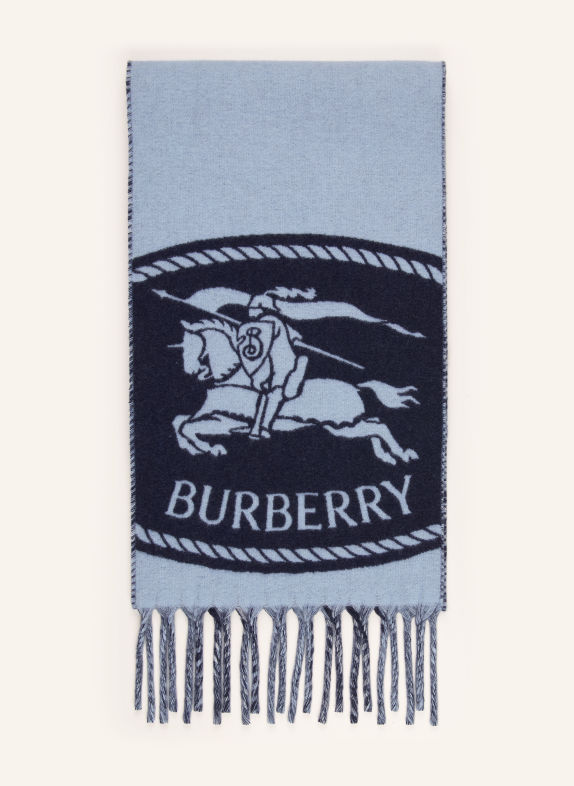 BURBERRY Kashmir-tørklæde BLÅGRÅ / MØRKEBLÅ / HVID