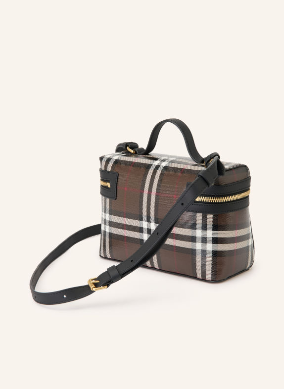 BURBERRY Håndtaske VANITY CASE MØRKEBRUN / HVID / SORT