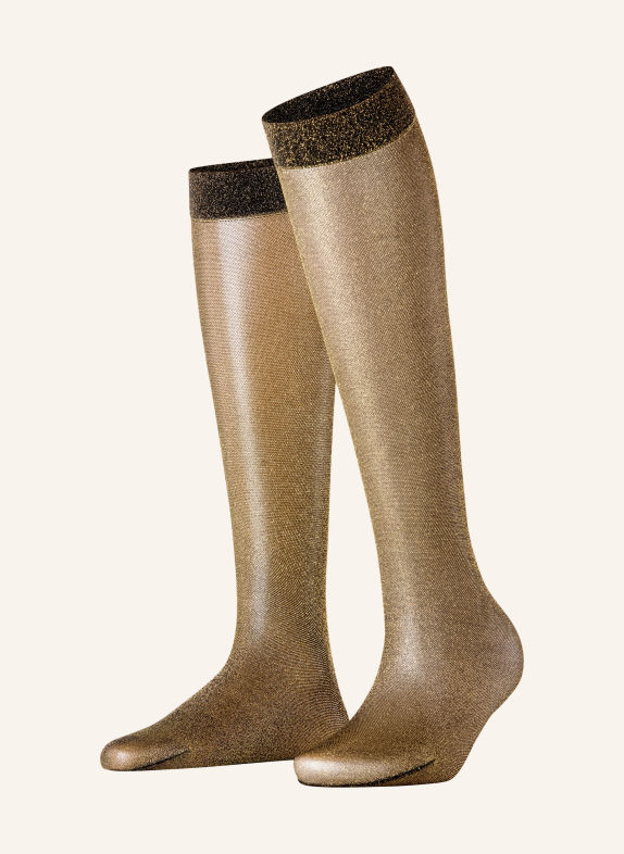 FALKE Fein-Kniestrümpfe GLITTER KH mit Glitzergarn 3335 BL./GOLD