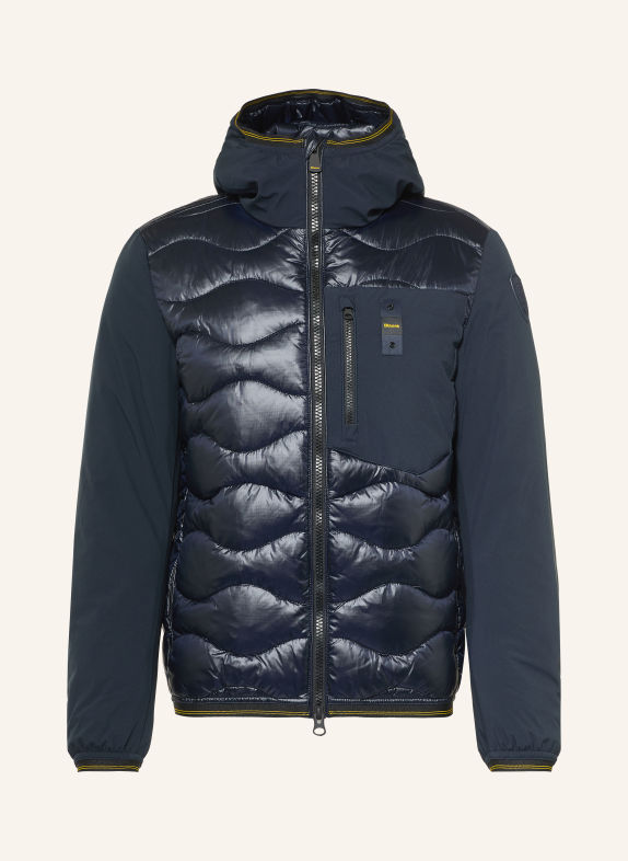 Blauer Lightweight-Daunenjacke ALBERT im Materialmix DUNKELBLAU