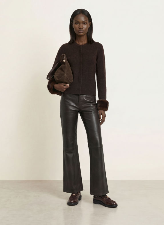 MRS & HUGS Gilet en fausse fourrure MARRON FONCÉ