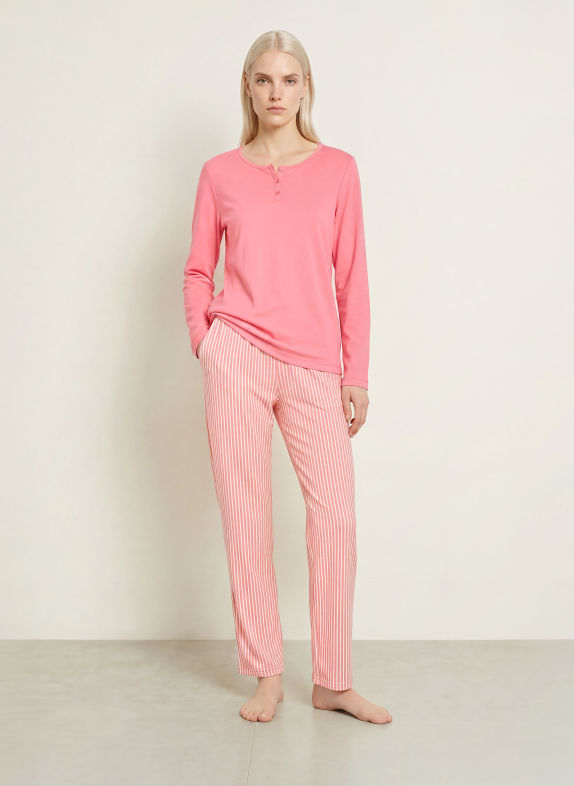 CALIDA Pantalon de pyjama ROSE / VIEUX ROSE / BLANC