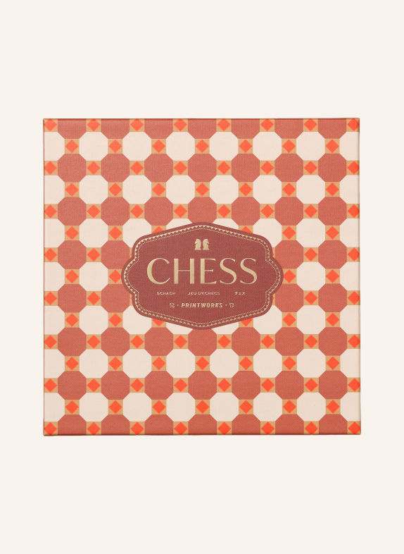 PRINTWORKS CHESS BAZAAR Chess Set RED / LIGHT BROWN / BEIGE