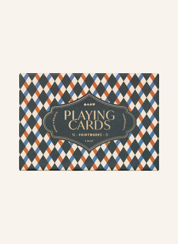 PRINTWORKS PLAYING CARDS BAZAAR Card Game Set DARK GREEN / BEIGE / BLUE