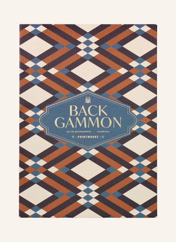 PRINTWORKS Board Game BACKGAMMON BAZAAR BLACK / BROWN / TEAL