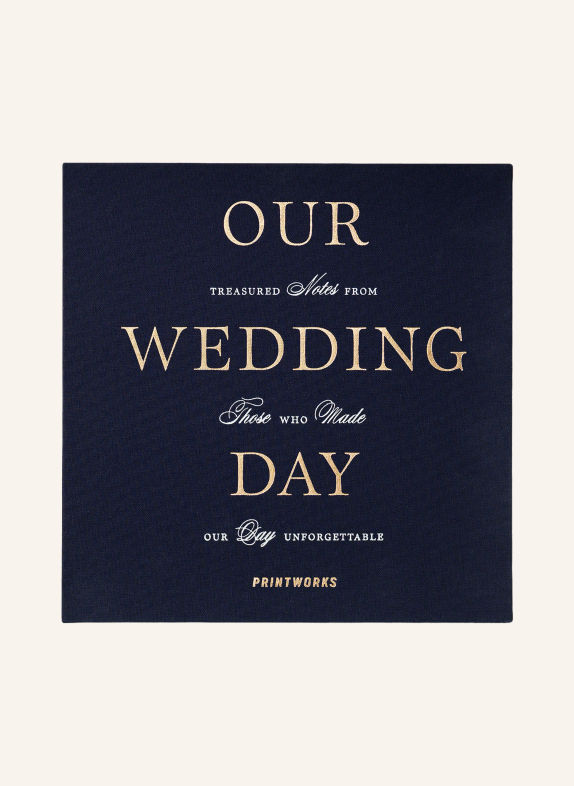 PRINTWORKS Livre d'or « OUR WEDDDING DAY » BLEU FONCÉ / OR / BLANC
