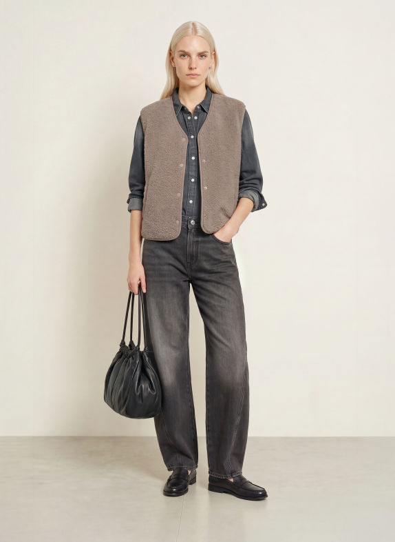 s.Oliver RED Teddyfell-Weste GRAU