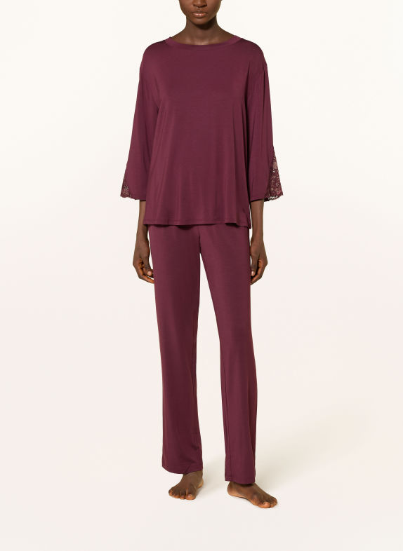 Triumph Pyjama AMOURETTE à manches 3/4 ROUGE FONCÉ
