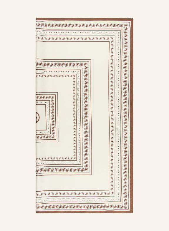 LESCARF Seidentuch CREME / DUNKELBRAUN