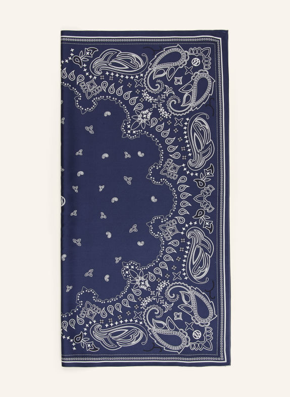 LESCARF Seidentuch DUNKELBLAU / WEISS
