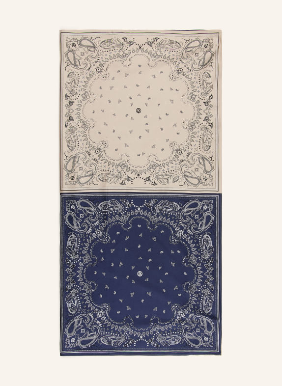 LESCARF Seidentuch CREME / DUNKELBLAU / SCHWARZ