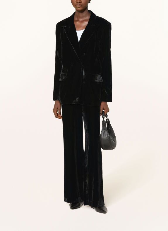 darling harbour Velvet Blazer BLACK