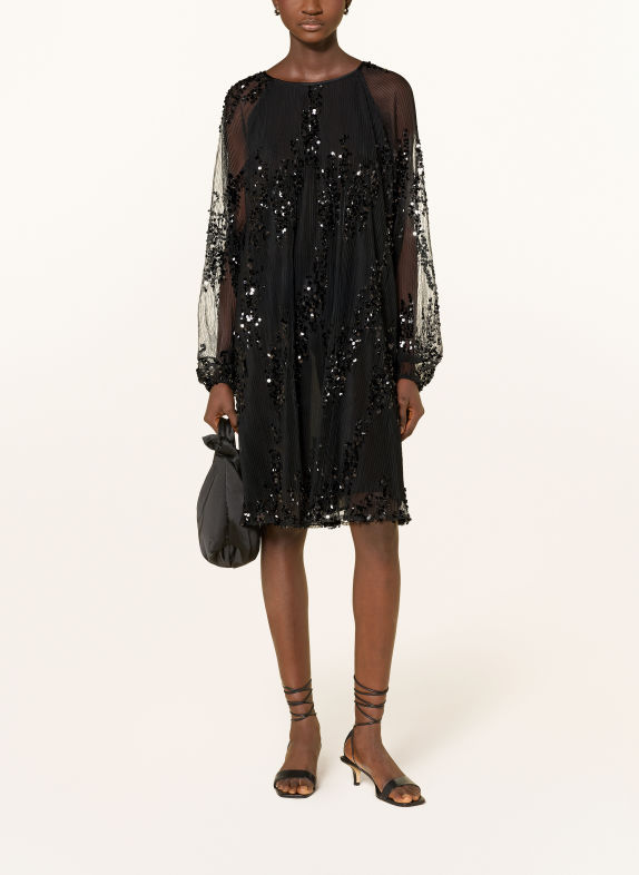 darling harbour Pleated dress with sequins BLACK
