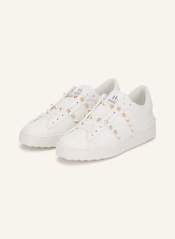 VALENTINO GARAVANI Sneakers ROCKSTUD UNTITLED à clous BLANC / OR