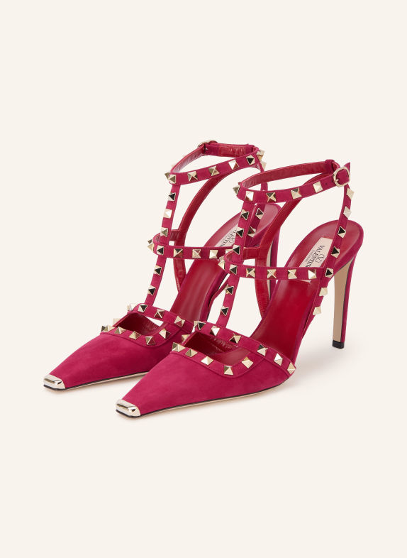 VALENTINO GARAVANI Slingpumps ROCKSTUD med nitter RØD / GULD