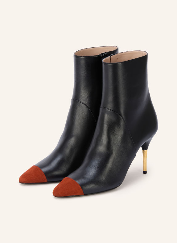 VALENTINO GARAVANI Stiefeletten SINEAD ROT / GOLD / SCHWARZ