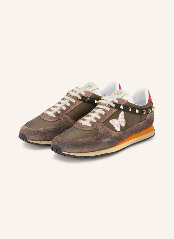VALENTINO GARAVANI STUD UP-sneakers met studs BRUIN / ECRU / KAKI