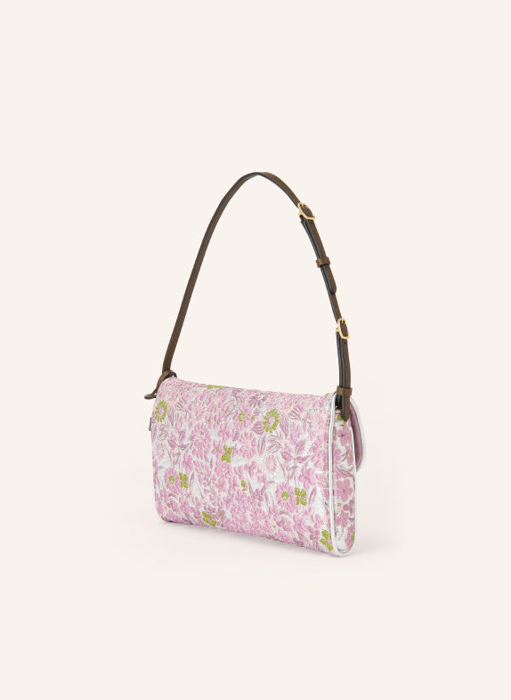 VALENTINO GARAVANI Schultertasche DEVAIN ROSÉ / SILBER / GRÜN