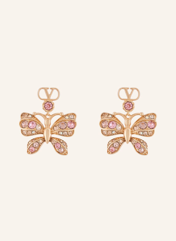VALENTINO GARAVANI FLUTTERBY Drop Earrings GOLD / PINK