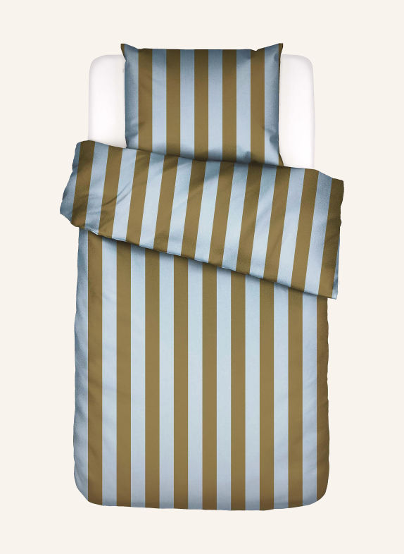 ESSENZA Bettwäsche MINTE STRIPE OLIV / HELLBLAU