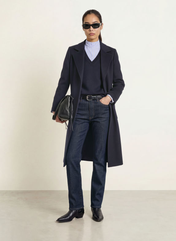 MAX & Co. Wollen mantel RUNAWAY DONKERBLAUW