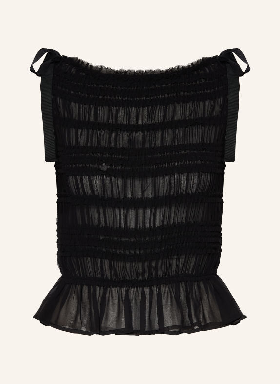 ALLSAINTS Top LOTUS mit Rüschen SCHWARZ