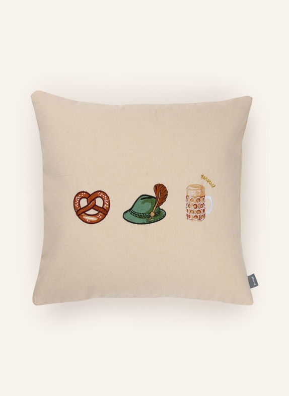 PAD Dekokissenhülle WINTER SPORT HELLBRAUN / BRAUN / DUNKELGRÜN