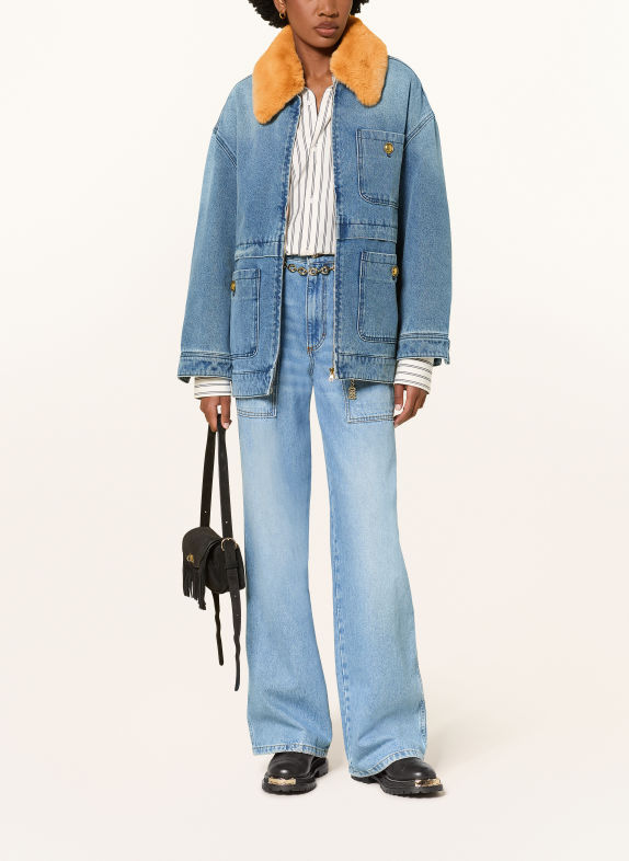 SANDRO Jeansjacke mit abnehmbarem Kunstfell 4785 BLUE JEAN