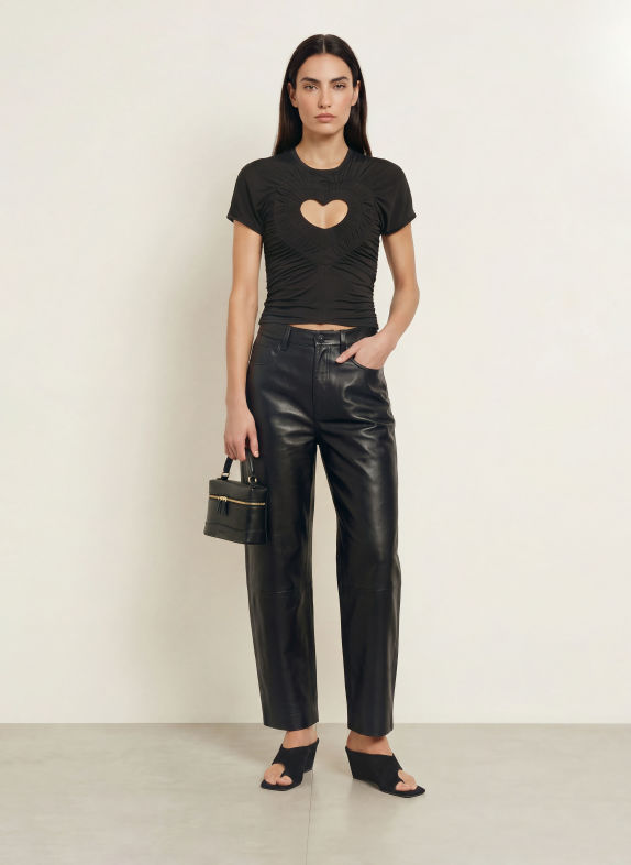 SANDRO T-Shirt mit Cut-outs SCHWARZ
