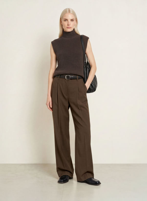 Marc O'Polo Marlenehose DUNKELBRAUN