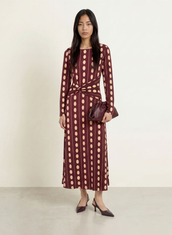 Phase Eight Jerseyjurk EUGENIE DONKERROOD / BEIGE