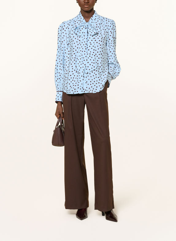 Phase Eight Schluppenbluse COCO HELLBLAU / DUNKELBRAUN