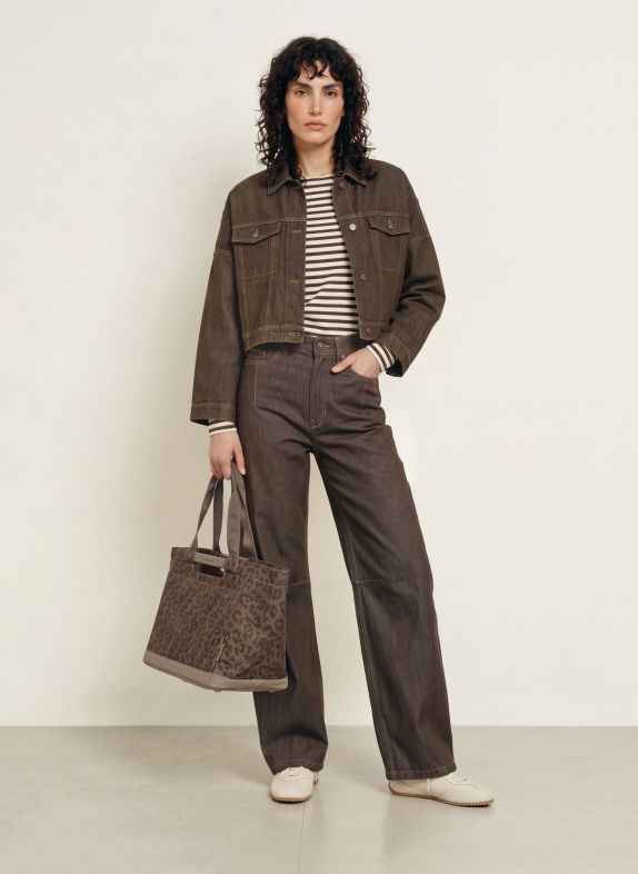 KAPTEN & SON Winkelwagen VAASA TAUPE / MARRON FONCÉ