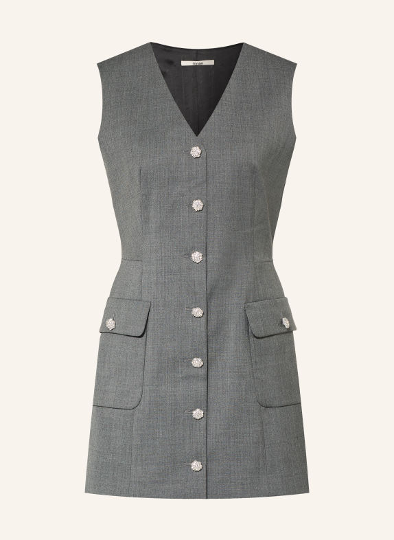 maje Kleid mit Schmucksteinen GRAU