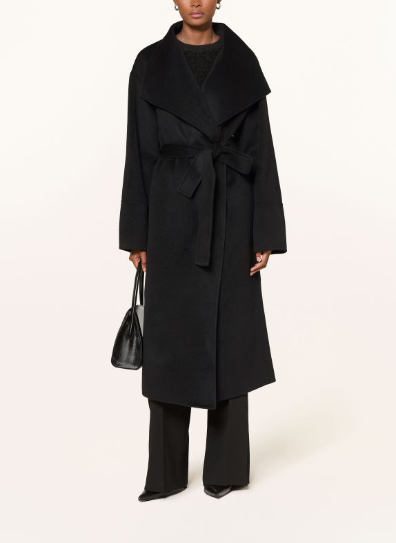 SOFT GOAT Wollmantel SCHWARZ