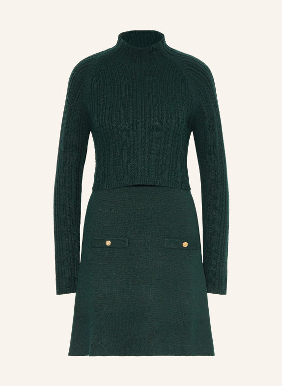 maje Set: Strickkleid und Pullover DUNKELGRÜN