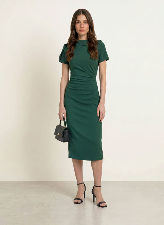 REISS HILARY-etui-jurk van jersey met volants GROEN