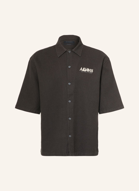 ALLSAINTS Cămașă cu mânecă scurtă SYNTH, croială oversized NEGRU / ALB
