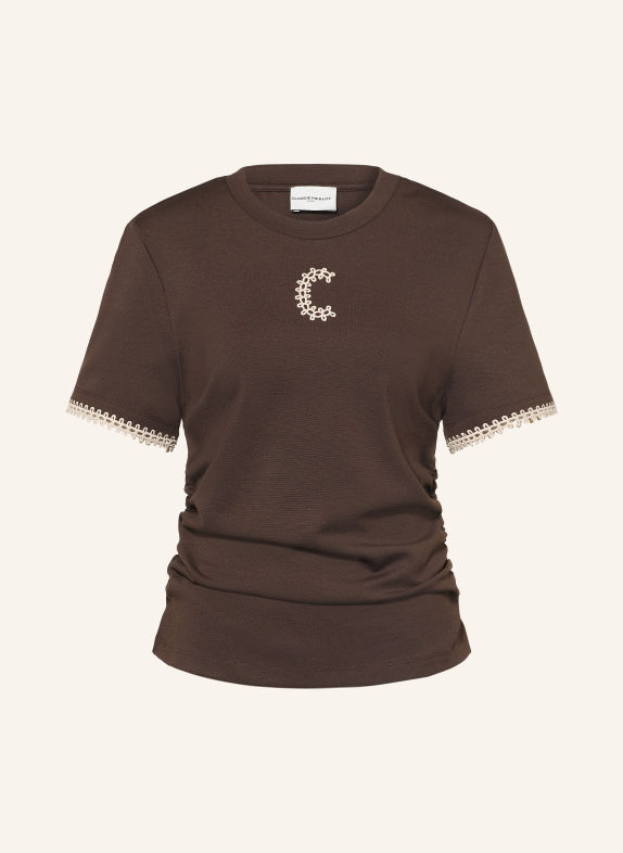 CLAUDIE PIERLOT T-Shirt DUNKELBRAUN / CREME