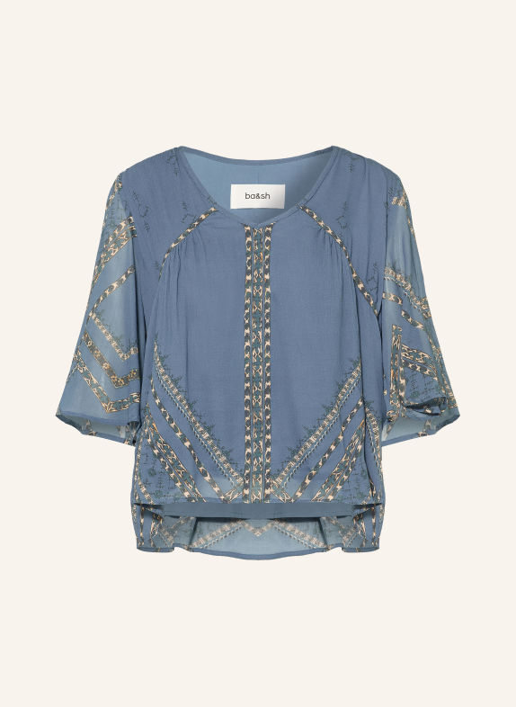 ba&sh Blusenshirt PLACIDO mit 3/4-Arm BLAU / BEIGE