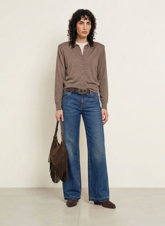 ba&sh Strikjakke BOSTON TAUPE
