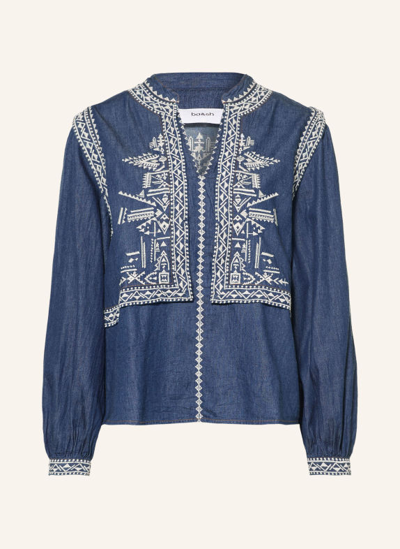 ba&sh Blusenshirt LAURA in Jeansoptik DUNKELBLAU / WEISS