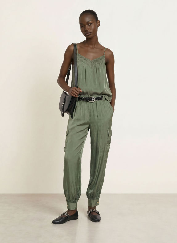 ba&sh Cargohose CELIA aus Satin GRÜN