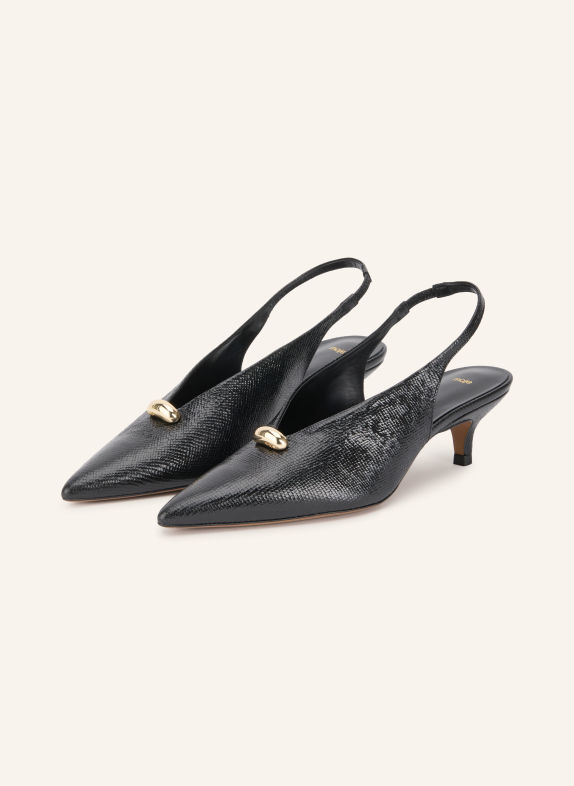maje Czółenka typu slingback CZARNY
