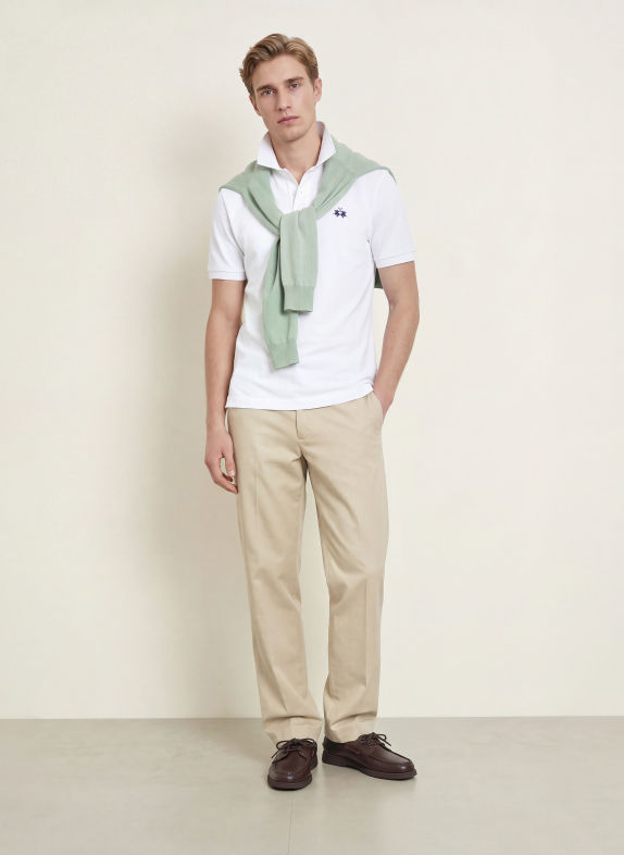 LA MARTINA Piqué-poloshirt WIT