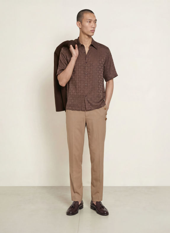 SANDRO Hose im Jogging-Stil Slim Fit CAMEL