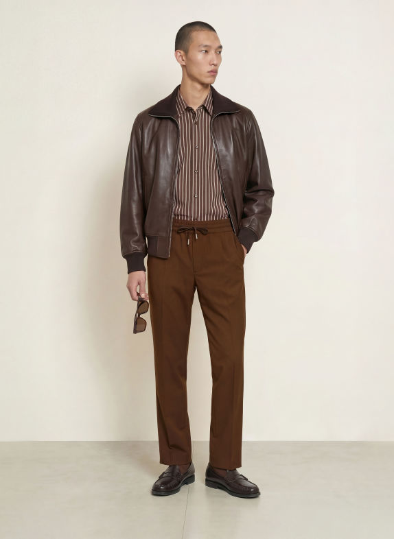 SANDRO Hose im Jogging-Stil Slim Fit DUNKELBRAUN