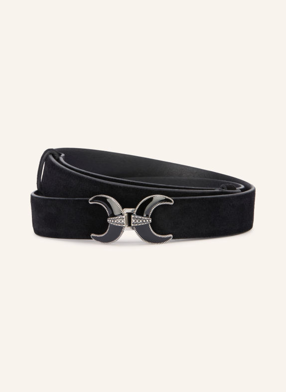 ba&sh Curea din piele BIBI NEGRU / ARGINT